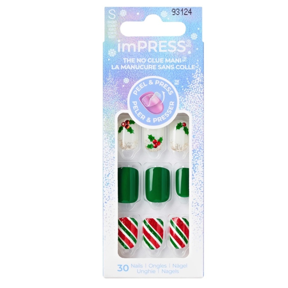 imPress Limited Edition Holiday Festive Lights Short Press On Nails 93124